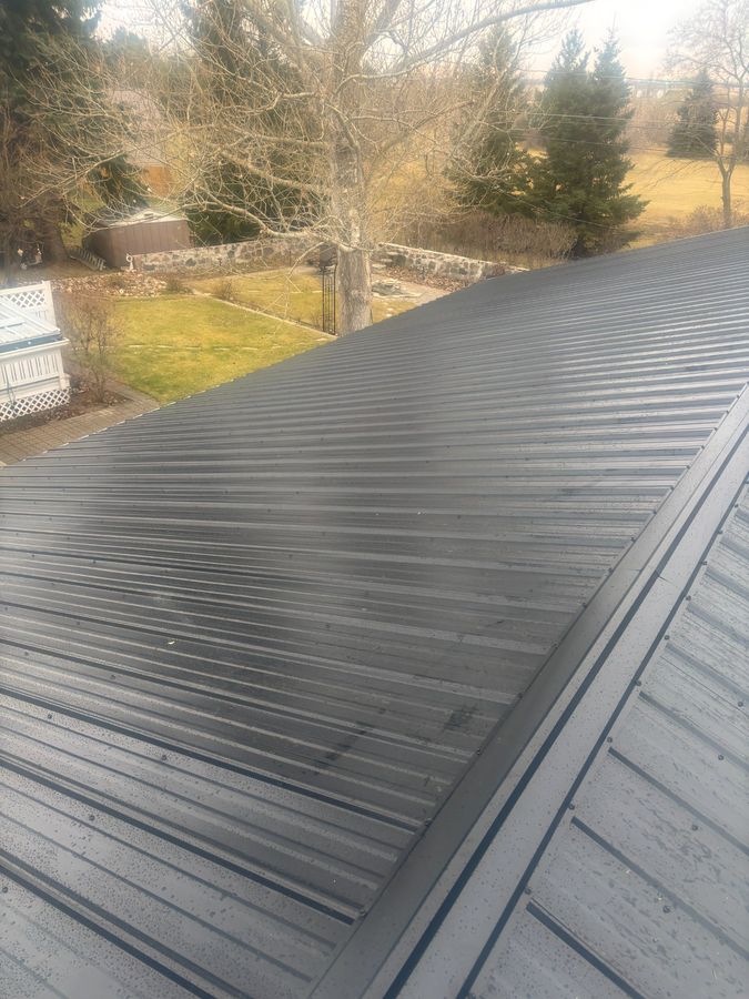 Metal roof valley detail showing clean panel installation